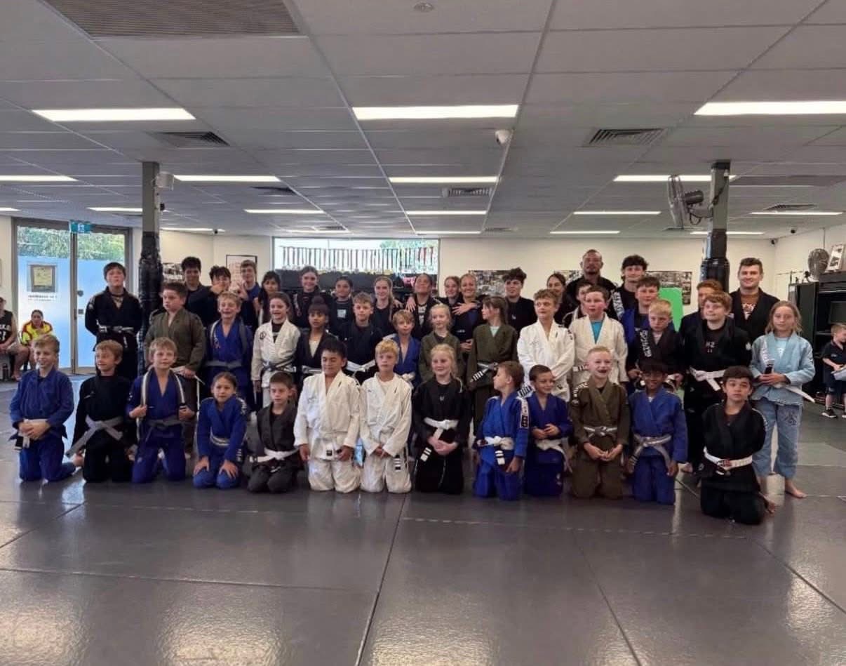 The full Mat Shark kids program together on the mats